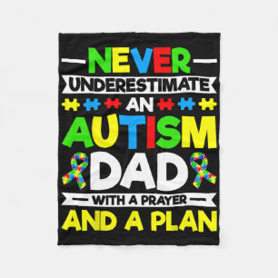 Aldrig underskatta en autism Pappa - autism Awaren Fleecefilt