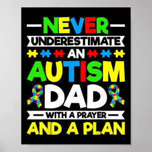 Aldrig underskatta en autism Pappa - autism Awaren Poster