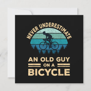 Aldrig underskatta en gammal kille på en cykel? inbjudningar