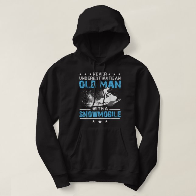 Aldrig underskatta en gammal man med snörörlig hoodie (Design framsida)