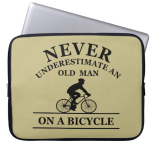 aldrig underskatta en gammal man på en cykel laptop fodral