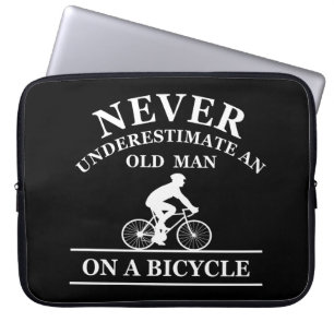 aldrig underskatta en gammal man på en cykel laptop fodral