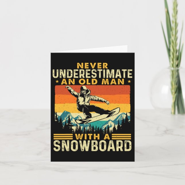 Aldrig underskatta en gammal man - snöbordande Snö Kort (Framsida)