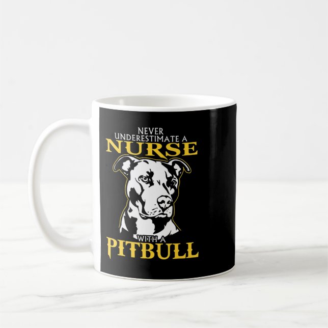 Aldrig underskatta en sjuksköterska med en Pitbull Kaffemugg (Vänster)