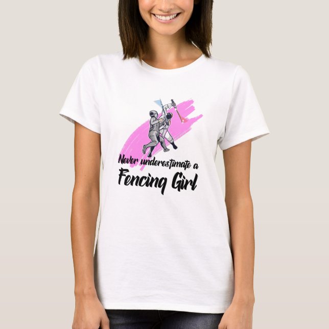 aldrig underskatta en stakande flicka t shirt (Framsida)