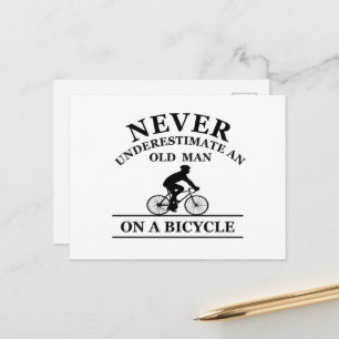 Aldrig Undervärdera En Gammal Man På En Cykel Helg Vykort