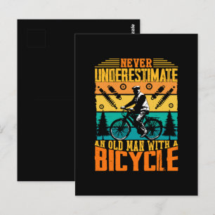 Aldrig Undervärdera En Gammal Man På En Cykel Vykort