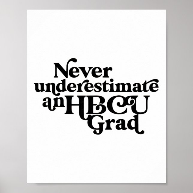 Aldrig Undervärdera En Hbcu-utexad, historiskt sva Poster (Framsidan)