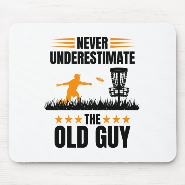 Aldrig Undervärdera Gubben Discgolf  Musmatta (Framsidan)