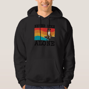 Aldrig Vandra Ensam Boxar Grafisk Vandring Hoodie