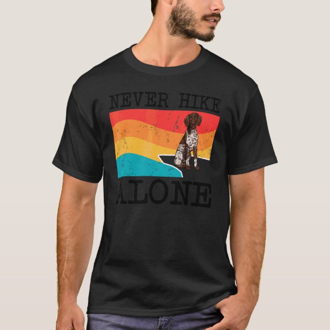 Aldrig vandra ensam Grafisk tysk korthårig pointer T Shirt (Framsida)