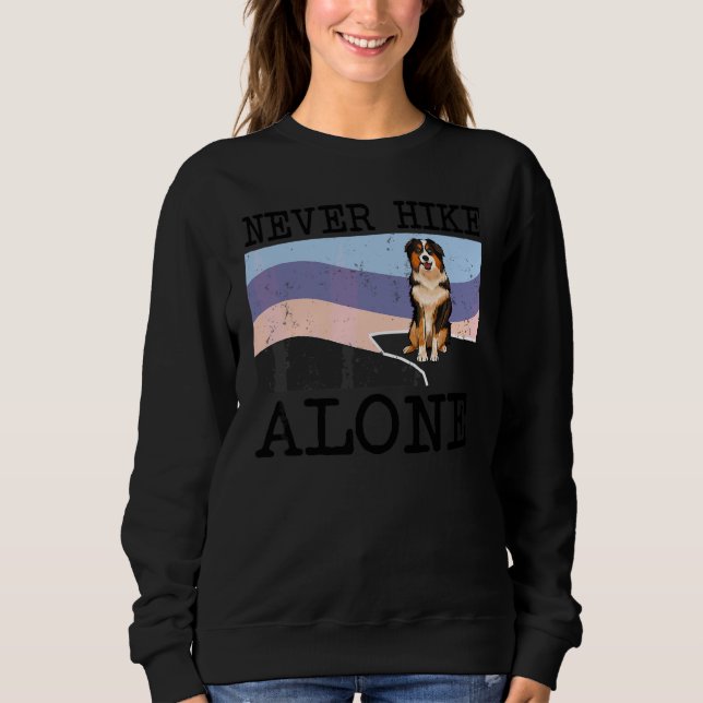Aldrig vandra ensam Miniature American Shepherd Hu T Shirt (Framsida)