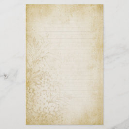 Åldriga den fodrade vintageblommigten noterar brevpapper