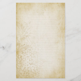 Åldriga den fodrade vintageblommigten noterar brevpapper