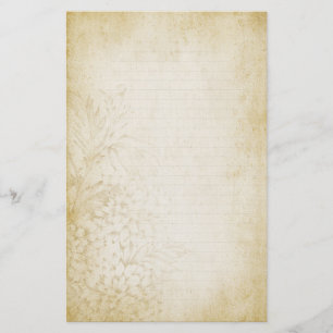 Åldriga den fodrade vintageblommigten noterar brevpapper