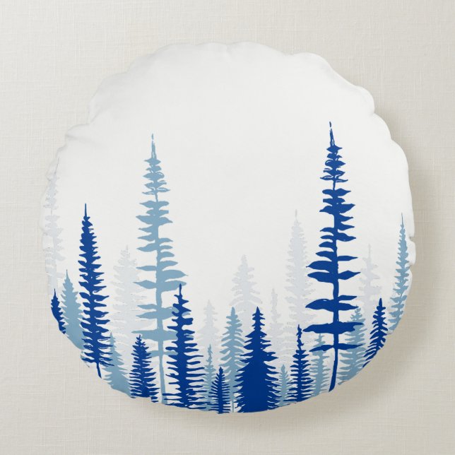 AldrigBlue Charm Rund Kudde (Framsidan)