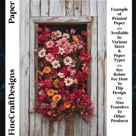 Åldrigt Träfönster Med Blommor CL5 Scrapbookpapper