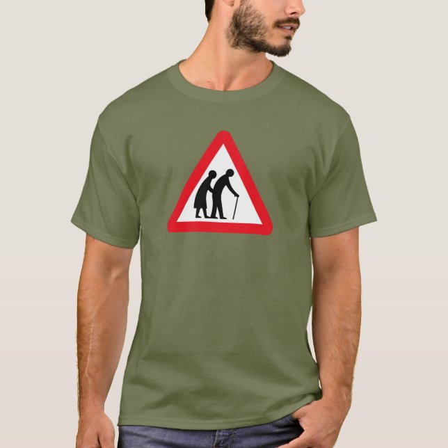Åldringen bemannar (1), trafikerar undertecknar, t-shirt (Framsida)
