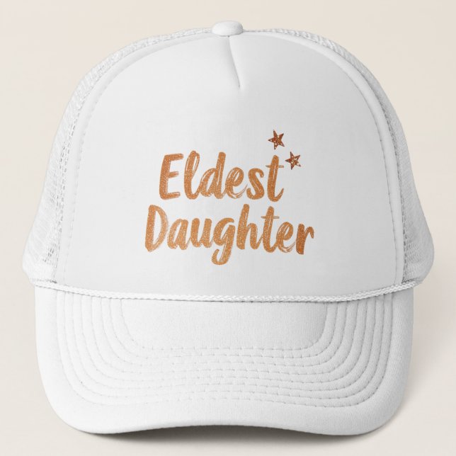 Äldsta dottern hatt, gammal dotter gåva Trucker Ha Keps (Framsida)