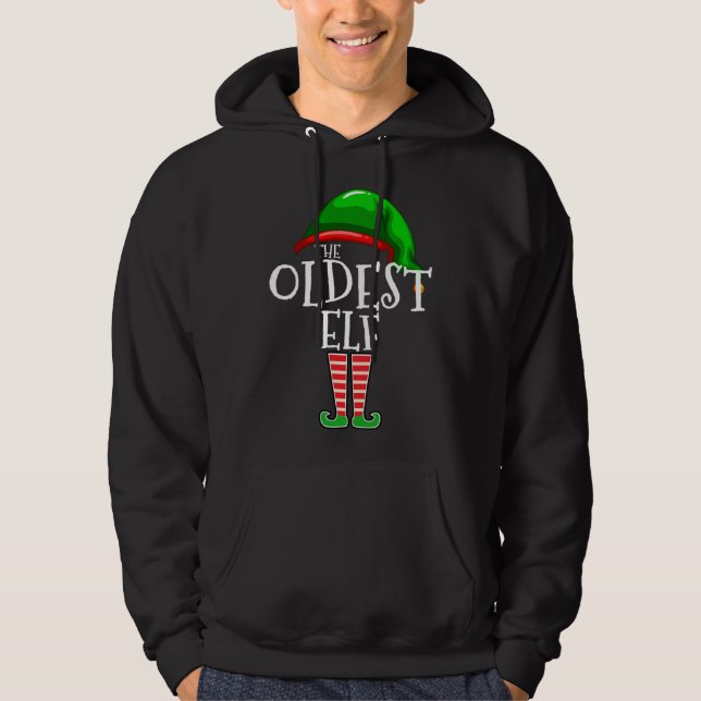 Äldsta Elf-familjen - matchande julklapp Funny Ol Hoodie (Framsida)