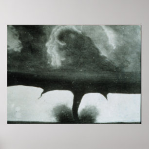 Äldsta kända foto av ett Tornado från 1884 Poster