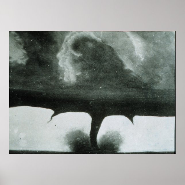 Äldsta kända foto av ett Tornado från 1884 Poster (Framsidan)