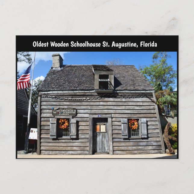 Äldsta träskolhus vykort (Framsida)