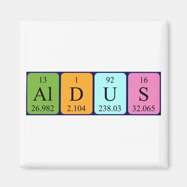Aldus periodiska magnet bord namn (Framsidan)