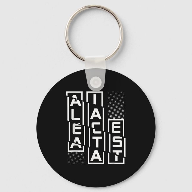 Alea Iacta Est Latin Phrase Language Motivation SA Nyckelring (Framsida)