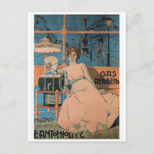 Aleardo Villa - Gas Aerogeno - 1902 Poster Vykort