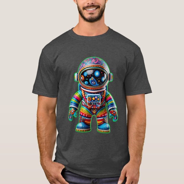 Alebrije Astronaut: Cosmic Guardian T-Shirt (Framsida)