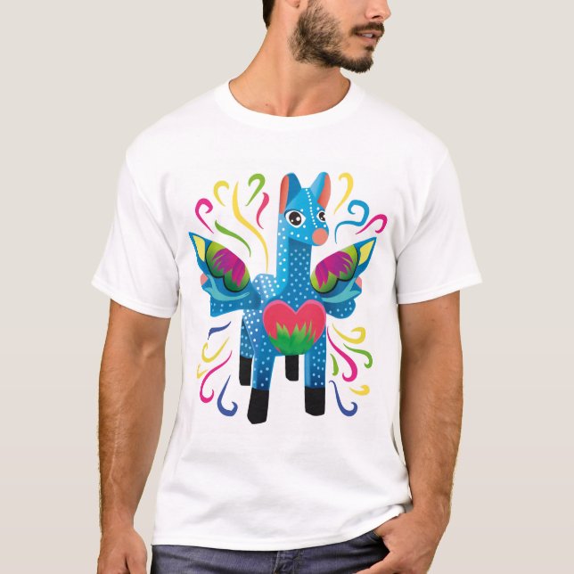 Alebrije mexicano azul t shirt (Framsida)