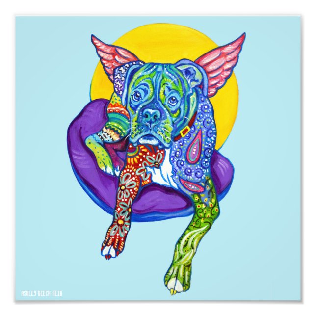 Alebrijes Boxer 12 x 12 tum Skriv ut Fototryck (Framsidan)
