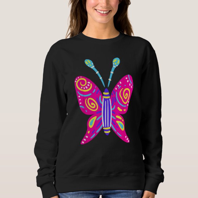 Alebrijes Fantasy Figure Animal Sculpture Butterfl T Shirt (Framsida)