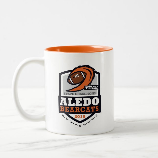Aledo Bearcat 2019 State Champ 9 Time - 11oz.Mugg Två-Tonad Mugg (Vänster)