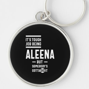 Aleena Personlig Namn Birthday Rund Silverfärgad Nyckelring