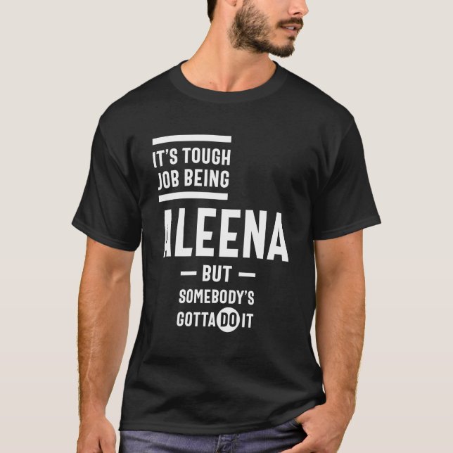 Aleena Personlig Namn Birthday T Shirt (Framsida)
