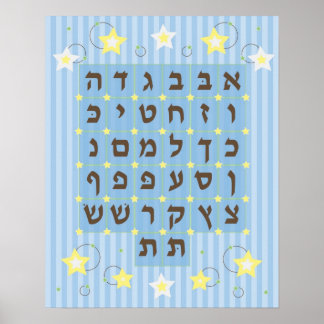 Alef Beis Poster (ljusblå)