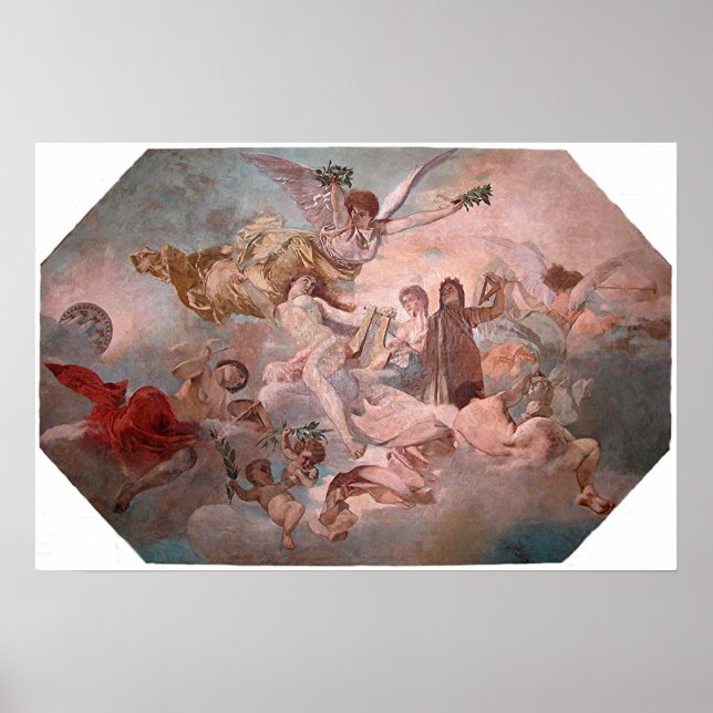 Alegoría de las Bellas Various Änglar Poster (Framsidan)