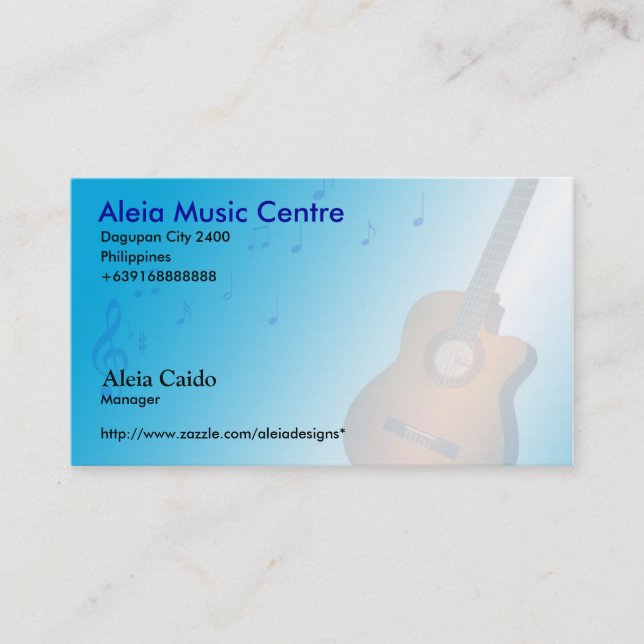 Aleia musikvisitkort visitkort (Framsida)