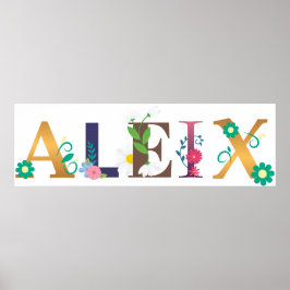 ALEIX First Namn Elegant Embroized Poster
