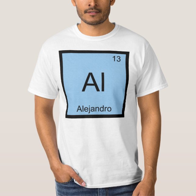 Alejandro Namn Kemi Element Periodiska Systemet T-shirt (Framsida)