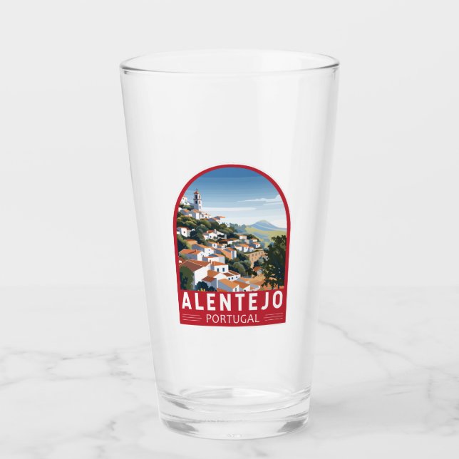 Alentejo Portugal Travel Art Vintage Glaskopp (Framsida)