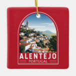 Alentejo Portugal Travel Art Vintage Julgransprydnad Keramik<br><div class="desc">Alentejo-retro-vektorns rörelsemodeller. På portugisiska elaken namn "utanför floden Tagus". Alentejo omfattar regionerna Alto Alentejo och Baixo Alentejo.</div>
