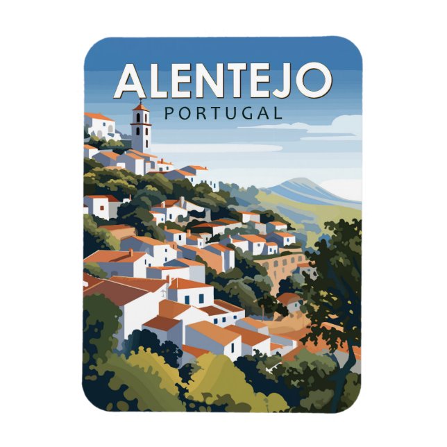 Alentejo Portugal Travel Art Vintage Magnet (Vertikal)