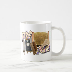 Aleph Tav/alfabetisk & Omega Kaffemugg