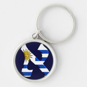 Aleph uruguay.png rund silverfärgad nyckelring
