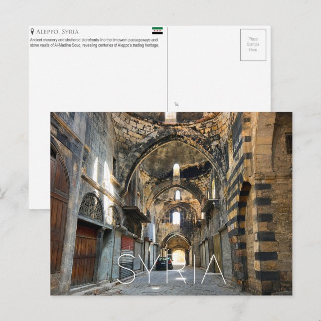 Aleppo, Syrien Resebrev vykort (Fram/baksida)