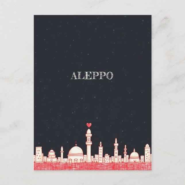 Aleppo Syriens resevykort Vykort (Framsida)