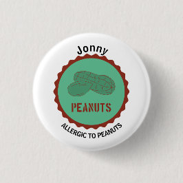 Alert för jordanut Allergy Editable Namn Knapp